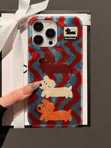 1个卡通条纹狗狗手机壳，适用于 17 Pro Max 17 Pro 17 16 Pro Max 16 Pro 16 Plus 16 15 Pro Max 15 Pro 15 14 Pro Max 14 Pro 14 Plus 14 13 Pro Max 13 Pro 13 12 Pro Max 12 Pro 12 11 女孩闪亮大眼睛手机后盖 - 彩色 - 查看 3