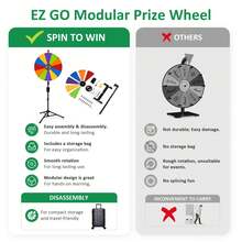 WinSpin 24" Pop Up Displays Spinning Prize Wheel Adjustable Height DIY Modular Spin Doodle Game For Events - 黑綠 - 查看 9
