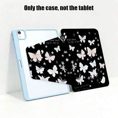 1pc Flip Cover Desk Protector With Pen Slot, Butterfly Print, 720 Degree Rotating Stand, PU Leather Case With Auto Sleep/Wake Function, Compatible With Honor Pad 8/9/10, Honor GT 11.5inch/X7/X8A/X9/X8Pro/X9Pro/V9/V8 Pro, Matepad 11 Inch 2023/2022, Matepad 11.5 (2026), Apple 10th Generation/ 11 2025 (A16)