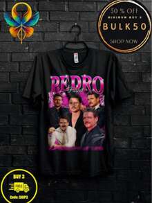 Pedro Pascal Retro Bootleg Shirt Gift For Man,Mandalorian Merch For Woman,Team Girl Dinner Pedro Tee,Trendig Pullover For Fans,Vintage Pin - 圖片的主色調 - 查看 2