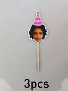 Custom Photo Cupcake Toppers, Birthday Cakes And Party Decor, Personalized Face And Age Cake Picks For Dessert Tables, Customized Celebration Cake Decorations For Family Moments And Friend Gatherings, Customizable Name And Number Design, Pet Picture - Style a - View 25