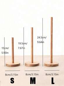 Wooden Vertical Paper Towel Holder, Multi-Function Roll Dispenser & Napkin Holder. Practical Kitchen And Dining Room Accessory, Sturdy Wooden Storage Rack, Suitable For Daily Use - Multicolor - View 3