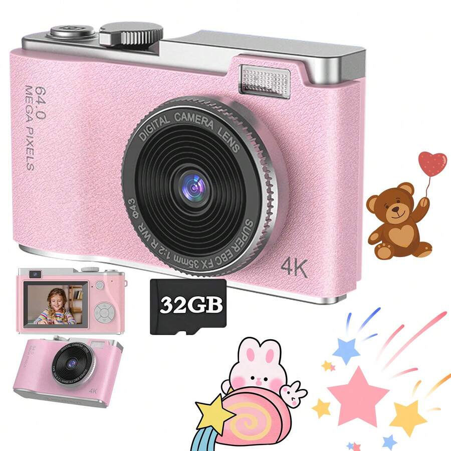 48MP High Definition Digital Camera For Kids, With 32GB Memory Card, Digital Zoom Portable, Outdoor Shooting & Life Recording, Suitable For 3-12 Years Old Boys And Girls, Perfect Holiday And Birthday Gift - Multicolor - View 1