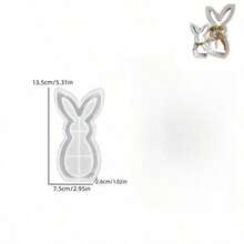 1pc Rabbit Shaped Decorative Mold, Hollow Rabbit Plaster Candle Holder Mold, Easter Rabbit 3D Decor, Silicone Mold - White - View 14