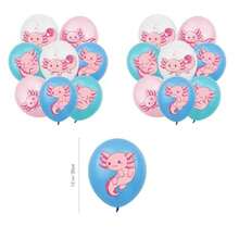 DAxolotl Birthday Decorations Banner Cake Topper Cupcake Toppers Balloons In Multiple Colors Cartoon Pattern For Axolotl Lovers' Birthday Party - 多種顏色 - 查看 2