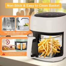 Newest Glass Air Fryer, 5QT With Transparent Fry Bowl, Circulating Heating, Temperature Control, Air Fryer Roast - View 6