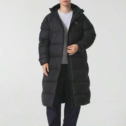 Puma 男士连帽羽绒服，棉羽绒填充，休闲户外通勤运动夹克 691080-01