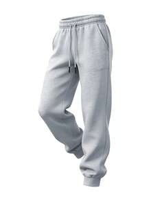 Men's Solid Color Drawstring Jogging Pants, Suitable For Outdoor Sports And Fitness In Any Season, Men's Casual Versatile Drawstring Pants | Boyfriend Gifts, And Easter Gifts. - 淺灰色 - 查看 3