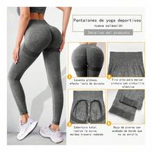 Tendencia2pzs Leggins Deportivos Mujer Licra Pantalones YogaCalidad premium - A - Ver 2