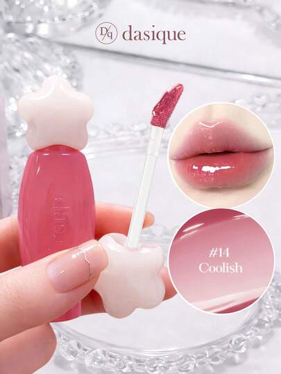  Dasique Glass-Like Shine Lip Gloss, High Gloss Non-Sticky Moisturizing Lip Makeup, Y2K Style Rose Color, Essential For Party & Daily Use, Christmas Gift For Women, Rose Charm Atmosphere, Back To School, Bridal, Summer, Valentine's Day, Vacation