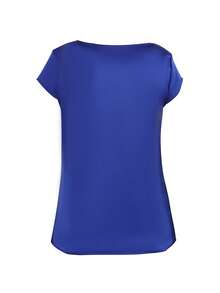 Women's Elegant Solid Color Asymmetric Blouse, Essential For Spring And Summer - Blue - View 7