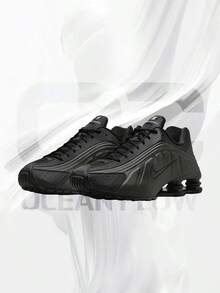Nike Shox R4 Black Bright Crimson– Men's Lifestyle Sneakers – Shoes For Man -Vintage-Spring & Summer-Inspired Running Shoes, Shock-Absorbing Comfort, Gym To Streetwear Casual Wear-Mother's Day Gifts-Father's Day Gift–HQ1988 001 - Black/Bright Crimson - 查看 2