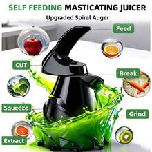 celiberry Cold Press Juicer Machines, Compact Slow Masticating Juicer With Large Feed Chute Fit Whole Vegetable & Fruit, Easy To Clean, Self Feeding Double-Layer Spray Painting Blender, 98% Juice Purity,Quiet Motor Juicer , Fruit Presses For Household Purposes - 查看 4