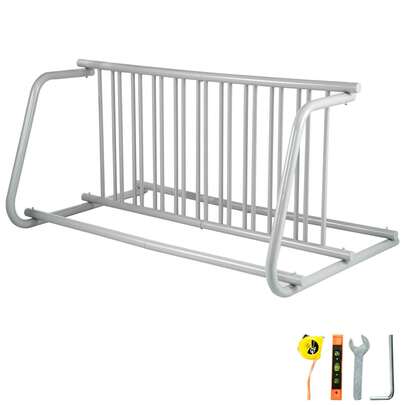 10 Holders Floor Bike Rack, 59" Length All-Steel Grid Bike Rack, 10-Bike Capacity Dual-Side Storage Stand For Garages Streets Yards Bike Events
