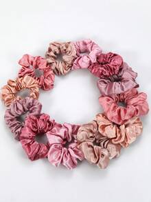 12pcs Women Solid Elegant Scrunchie, For Daily Life Casual - Multicolor - View 2
