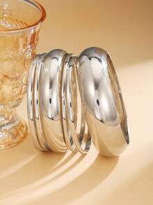 RINTOLER 6件套复古夸张多层叠戴手镯套装，厚实耐用的光滑合金手镯，适合日常佩戴，是馈赠亲朋好友的绝佳礼物。 - ZJ15907-6件手鐲 - 查看 2