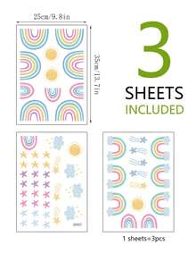彩虹圖案兒童墻面貼紙 - 彩色 - 查看 8