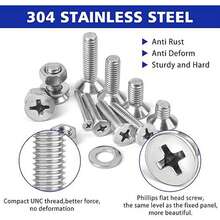 1575Pcs Heavy Duty Stainless Steel Hardware Kit - Pan/Flat Head Bolts With Nuts Washers & Organizer Box - Blue - View 8