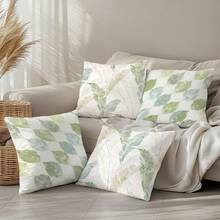 1 chiếc vỏ gối trang trí tối giản họa tiết lá cây, in một mặt, chất liệu nhung màu đào, kích thước 45*45CM/18*18inch, thích hợp trang trí phòng ngủ, quà tặng trang trí phòng khách theo phong cách tối giản hiện đại. - Nhiều màu - Xem 6