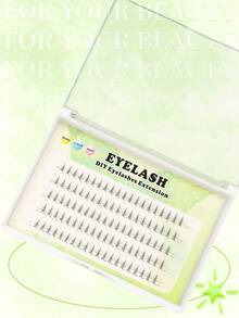 100 racimos de pestañas inferiores, rizo C, ojos manga naturales segmentados, banda transparente, pestañas individuales para extensión de maquillaje diario DIY en casa, suaves y fáciles de usar - C - Ver 9