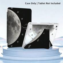 亚克力水晶彩绘平板电脑保护套，带支架，饰有月亮、星星图案，兼容三星 A9/A9+/S9/S9FE/A11/A11+/S11/S10 FE/S10 FE+/S10 Lite、苹果 Air 5/6、SE 11、荣耀、Matepad SE 11。 - 白色 - 查看 6