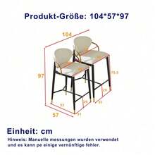 Barstools - 베이지 + 블랙 + 골드 + 패브릭 - 보기 3