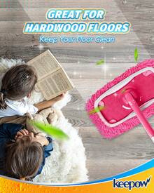 Microfiber Mop Pad Refills Pink Sweeping Mopping Cloths 2 Pack Washable Reusable Floor Cleaning Pads - 2 Pack Pink - View 8