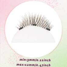 1 Pair Brown Magnetic False Eyelashes With Applicator, Natural Curled Design, Reusable, Portable Eyelash Tool, Easy To Apply And Remove Without Glue - Cat Eye Lashes - View 9