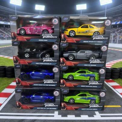 Simba 1/32 Escala "Rápido y Furioso" Modelo de Coche de Película, Aleación Oficial Autorizada Fundida a Troquel, Ruedas Giratorias, Puertas Abatibles, Neumáticos de Goma, Coleccionable para Adultos, Regalo de Coleccionista