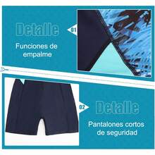 ¡RecomendadoWEIMEY Traje de Baño para Mujer de Una Pieza Bañador de Natación con Cremallera Manga Corta para Playa Surf¡Top de Temporada - Azul Oscuro - Ver 6