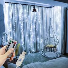 Lampu Hias Tirai LED 3/6m dengan Kontrol Jarak Jauh dan USB, Lampu Peri untuk Dekorasi Natal Kamar Tidur dan Rumah - Lampu tirai USB - View 14
