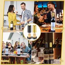 Wine Sealer For Wine Bottles - 50 Pcs PVC Heat Shrink Capsules T-Shape Cork Stopper With Black Plastic Top For Cellar And Home Use - -pVC Heat Shrink Capsules and Corks- - View 6