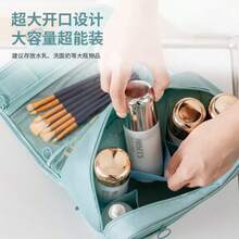 Bolsa de viagem multifuncional à prova d'água, bolsa de mão dupla para mulheres, nécessaire masculina, bolsa de viagem/bolsa para pendurar - Preto - Visão 5