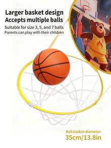 No-Drill Hanging Children's Basketball Hoop, Indoor Foldable Wall-Mounted Basketball Rim, Boys' Sports Educational Physical Training Toy, Back To School Outdoor Activity Gift, Thanksgiving Christmas Halloween Birthday Surprise Gift Set (Ball Not Included) - Multicolor - View 5
