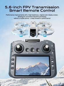AXNEN 热销！2026新款L105PRO无刷无人机 - 双高清航拍摄像头，5.6英寸FPV显示遥控器，90°可调镜头和光流悬停系统，螺旋桨保护罩，圣诞节、节日和特殊场合的完美礼物。 - 彩色 - 查看 9