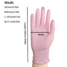 100/50PCS Guantes de nitrilo rosa, guantes desechables para limpieza del hogar, adecuados para salones de uñas y barberías, adecuados para limpieza, baño de mascotas, arte de uñas y peluquería, pintura, guantes ligeros, guantes suaves, guantes duraderos, guantes sin látex, adecuados para personal de cocina y profesionales de salón (en bolsa).4/50/100PCS - Rosa - Ver 4
