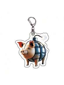 5pcs/10pcs/1pc Random Delivery Acrylic Mythical Creature Keychains, Abstract Novelty Gift - Multicolor - View 2