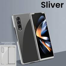 适用于三星 Galaxy ZFold3、ZFold4、ZFold5、ZFold6、ZFOLD7、ZFlip3、ZFlip4、ZFlip5、ZFlip6、ZFlip7FE、ZFlip7 手机壳,电镀边框透明硬质 PC 保护套,时尚百搭 - 彩色 - 查看 50