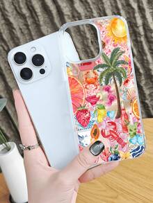 Colorful Tropical Fruit Print Phone Case, Shockproof And Durable Bumper Cover, Magnetic Design Enables Wireless Charging, Cute Summer Beach Pattern Design, Beautiful Artwork, Slim Fit And Scratch-Resistant, Perfect For Teens And Young Adults, Stylish Vacation Phone Accessory, Compatible With Samsung Galaxy S26Ultra S26Plus S26 S25 S24 S23 S22 Plus FE Edge A56 A54 A36 A35 17promax 17Air 17pro 17 16E 16 15 14 13 12 11 X XS - Trong sáng - Xem 8