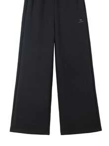 CAMEL CROWN 女士户外针织休闲裤，休闲弯刀运动裤，宽松慵懒阔腿裤 - 幻影黑 - 查看 3