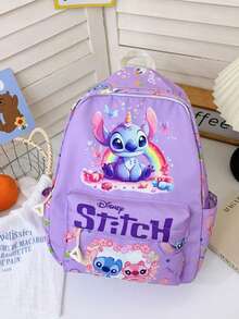 Ba lô Stitch Unicorn Rainbow - Ba lô màu hồng và tím dễ thương dùng hàng ngày, phù hợp cho trường học và du lịch - Ba lô hình nhân vật Lilo & Stitch đáng yêu, dung tích lớn với túi bên hông - Món quà độc đáo dành cho người hâm mộ và học sinh - Nhiều màu - Xem 10
