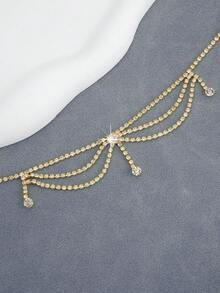 1pc Elegant Vintage Inspired Regal Style Ins Tassel Arm Chain - Gold - View 3