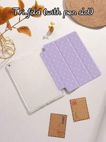 Polka Dot & Minimalist Pattern Tablet Protective Case, Compatible With  9.7/10.2/10.5/10.9/12.9/Pro 11 (10th Gen), Galaxy Tab S6 Lite 10.4", Kindle Paperwhite 12th Gen (2024), Kindle 11th Gen (2022), Offers Soft Shock-Proof Protection, Supports Smart Stand/Auto Wake/Sleep Function - 多色-9 - 查看 4