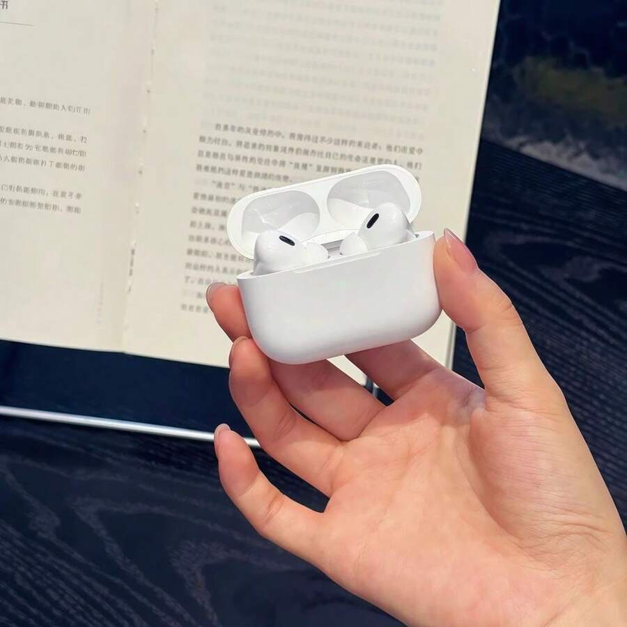 无线耳机，具备深度主动降噪功能，兼容安卓和iOS系统，高保真音质，强劲低音，超长续航，运动耳机 - 白色 - 查看 1