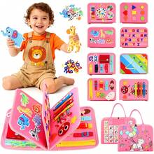 ¡Recomendado8 en 1 Tablero Montessori, Juguetes Montessori Libro Sensorial para Desarrollar La Sensibilidad y La Motricidad Fina, Regalo para 1-5 Años para NiñOs y NiñAs (Azul)¡Top de Temporada - Rosa - Ver 11