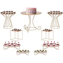 Party Tray Kit, 9 Pieces, Gold Cake Stand, Luxury Vase - Gold - View 9