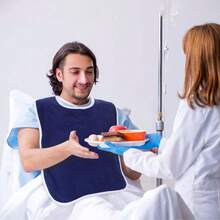 Adjustable Adult Bib/Apron, Suitable For Elderly And Disabled, Personalized Adult Bib, Hook And Loop Closure, Nursing Home Feeding Bib, Made Of Towel Fabric - Bib - View 9