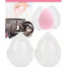 Durable Makeup Sponge Holders,Cosmetic Egg Storage Box Beauty Sponge Stand Storage Case Makeup Blender Puff Holder Empty Cosmetic Transparent Puffs Box - Transparent, Moisture-Proof Storage Case With Multi-Hole Design - Breathable And Portable For Travel, Ideal Beauty Organizer For Cosmetics, - 彩色 - 查看 6