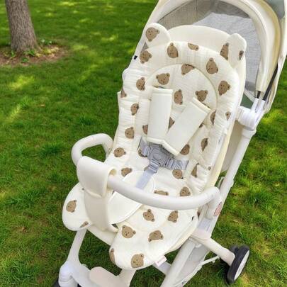 1 tấm lót xe đẩy em bé, đệm mềm thoáng khí, thảm lót xe đẩy bằng cotton hai mặt