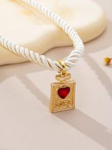 1 pieza Collar con colgante de corazón geométrico exquisito y personalizado, adecuado para uso diario - Amar - Ver 4